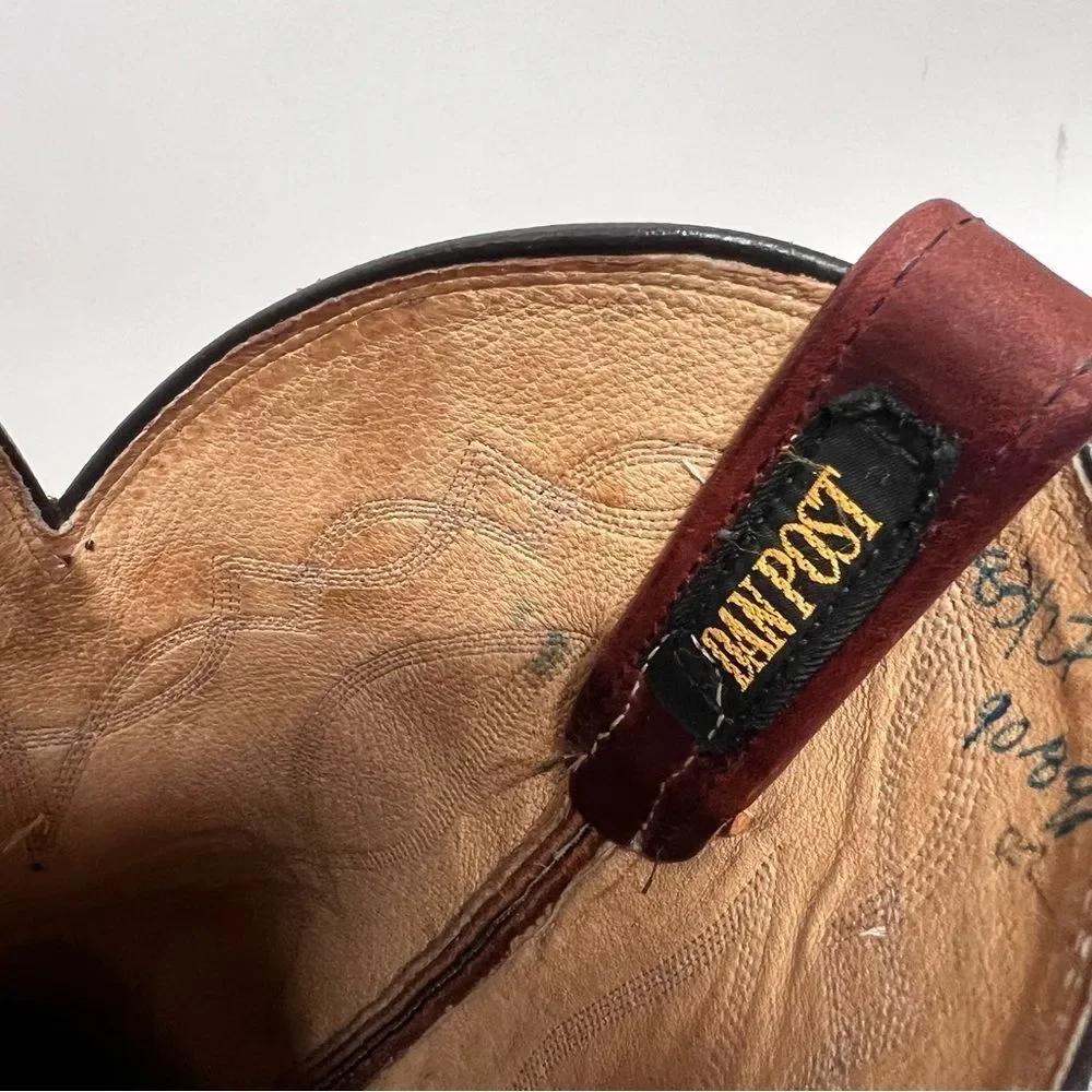 Dan Post Leather Stitched Cowboy Western Boots